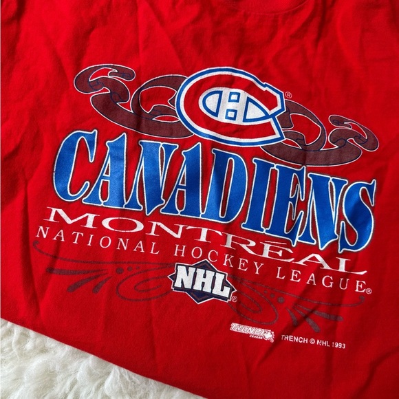 VTG Trench 1993 Montreal Canadiens NHL FOTL Single Stitch T-Shirt Size: XL - Picture 7 of 9